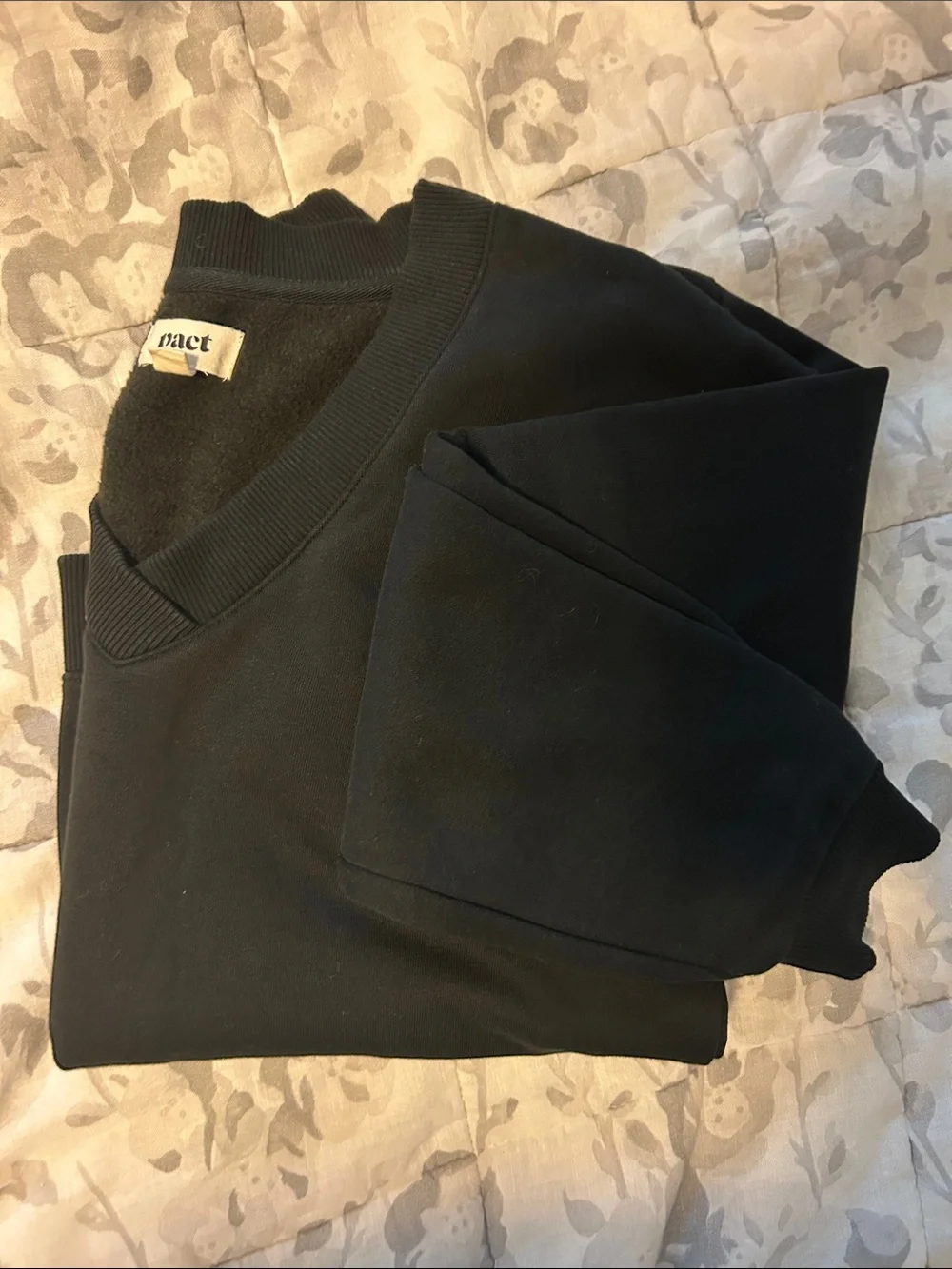 Pact Black V-Neck Pullover Sweatshirt